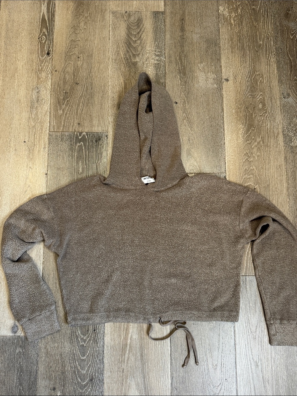 LNA Taupe Sherpa Hooded Pullover